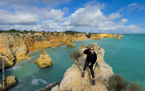Cliffs near Benagil in Algarve region of Portugal.