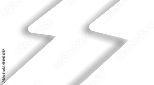 A black brush stroke with zigzag shadow effect, bold and dynamic on a clean white background.