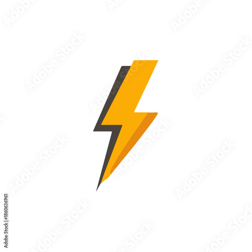 Yellow Lightning Bolt Logo Design on White Background