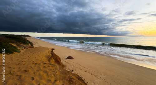  Landscape from the sky of the beaches of the Algarve Quarteira Vilamoura.