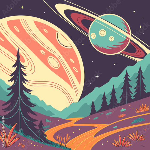 Celestial forest under giant planets