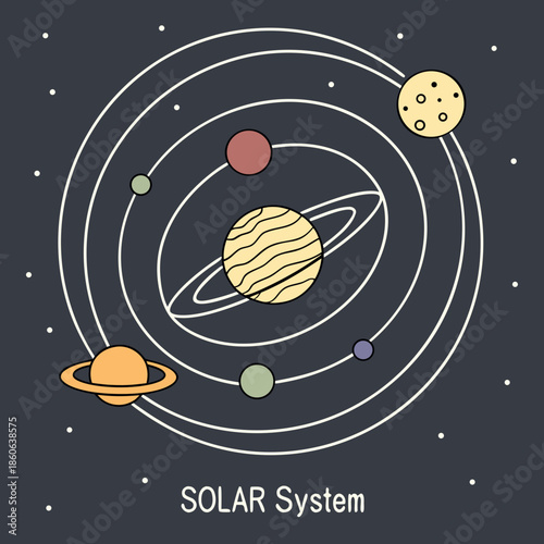 Illustration of the solar system