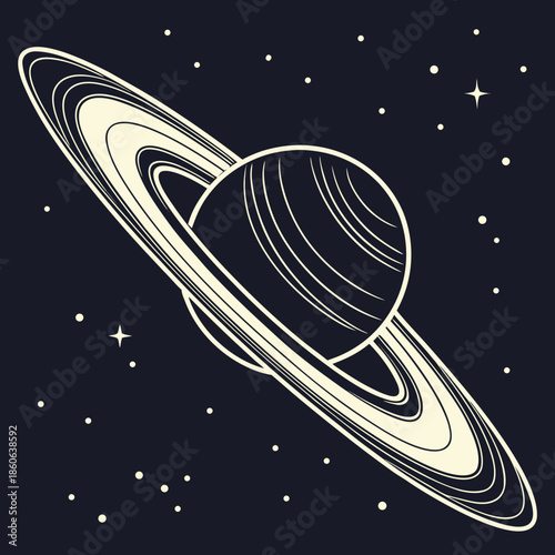 Elegant saturn illustration