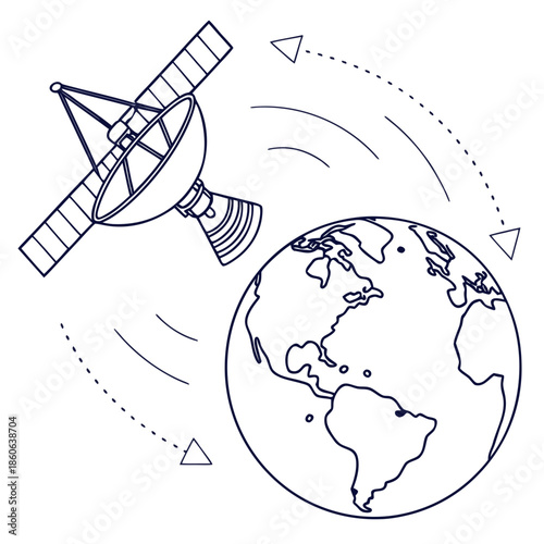 Satellite communicating with earth