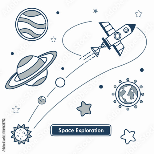 Illustration of space exploration