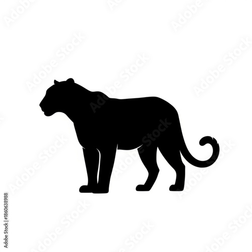 Black silhouette of a panther standing