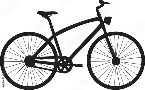 Bicycle silhouette with two wheels and frame