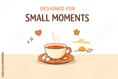 Cozy coffee break with minimalist cup design and sweet accents