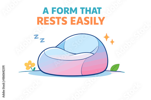 Colorful bean bag chair with decorative elements and relaxing atmosphere