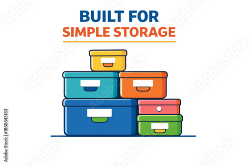 Colorful plastic storage boxes stacked for easy organization and space-saving solutions