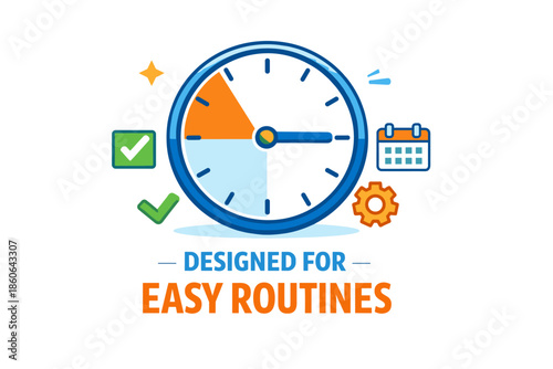 Optimized time management for effective daily routines with design elements