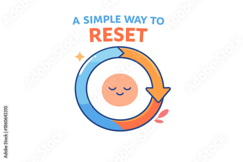 Simple method to reset: happy face inside circular arrow design