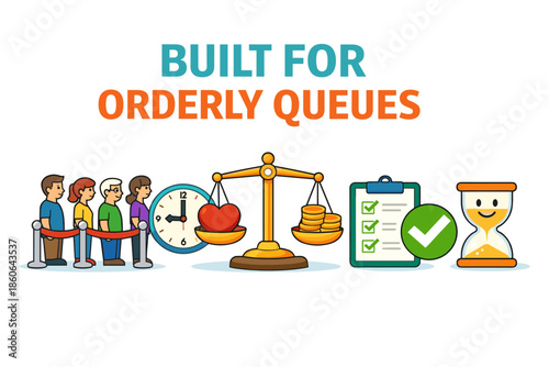 Orderly queue management with balanced systems and time efficiency
