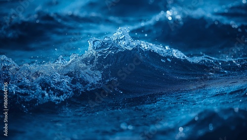 Digital Waves Move Through the Dark Space With Glowing Blue Lights in a Modern Design Setting