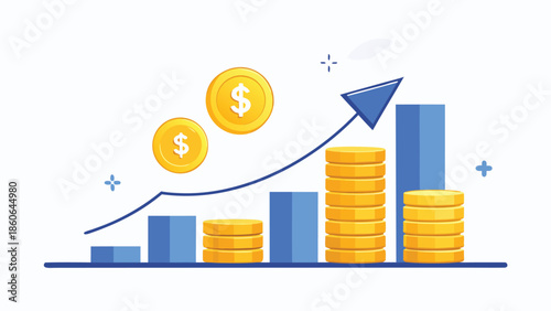 business graph with dollar sign