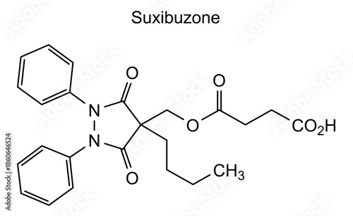 Suxibuzone, chemical structure of suxibuzone, drug substance