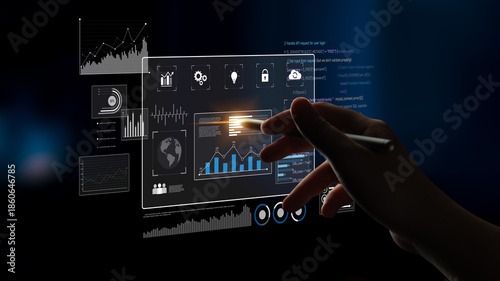 Foto Data dashboard and analytics system supports business, analytics, and data insig