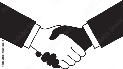 Double Handed Handshake Gesture of Reassurance Silhouettes isolated on white background