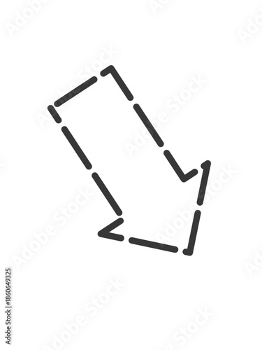 Arrow icon design in dashed outline style. Vector illustration.