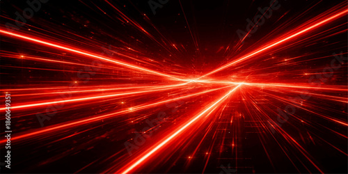 Abstract red light background featuring a bright shiny star pattern with neon blue glow and laser motion design for a disco night energy wallpaper