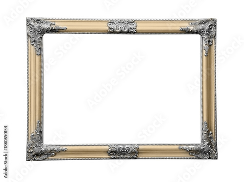 Canvastavla Ornate gold and silver vintage picture frame