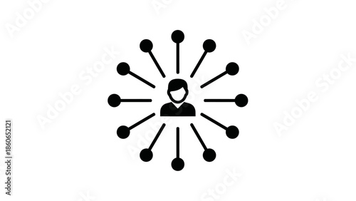 Vector illustration of a business people team posing behind an abstract molecular structure representing a blue pharmaceutical chemical drug and DNA atoms for medical science research