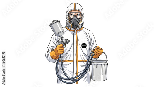 A futuristic 3d illustration of an isolated cyborg man in a protective mask and white astronaut suit featuring a sleek black helmet and artificial science equipment