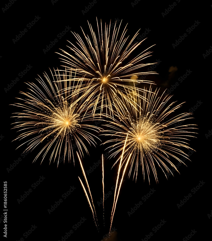 Fototapeta premium Golden fireworks display