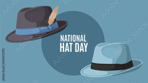 Celebrate National Hat Day with stylish fedora hats illustration for your festive design projects and promotions fashion accessories national hat day