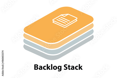 Project backlog stack icon for task management and priority