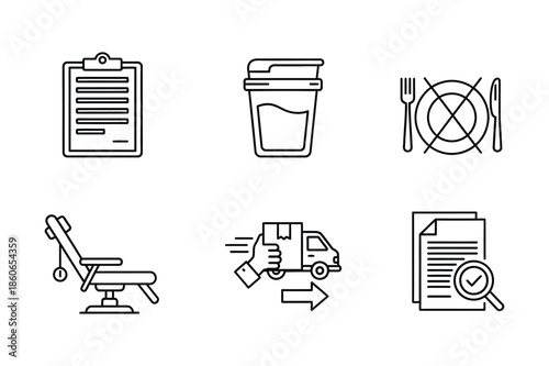 Collection of Six Business and Service Line Icons for Design