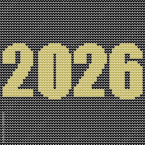 Creative 2026 New Year Numbers with Decorative Patterns on Black Background