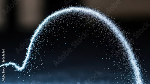 Metallic dust curve guided by invisible force field