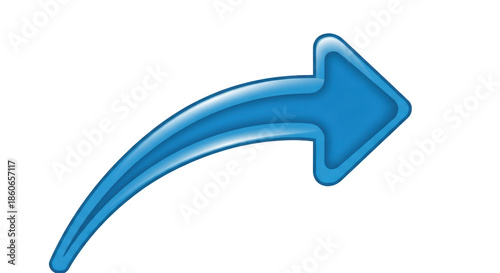 Blue curved arrow icon isolated on transparent background isolated on transparent background