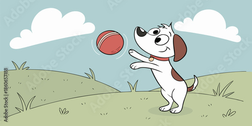 Playful Dog in a Park