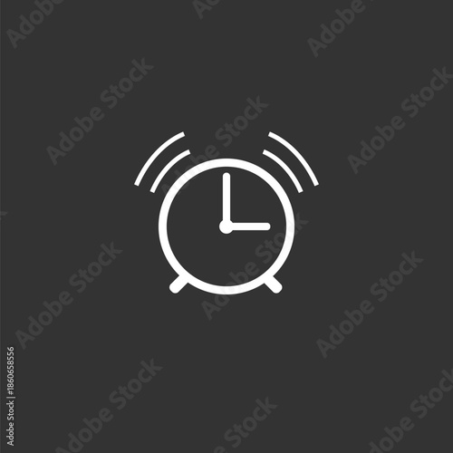 Alarm, clock icon, vector illustration. Flat design.