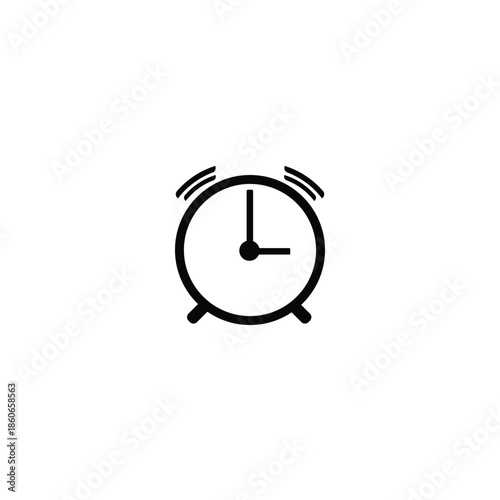 Time sign. Alarm, clock icon, vector illustration. Flat design.