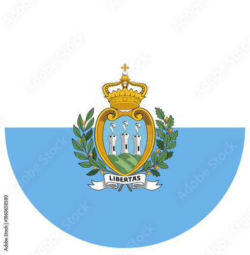 button flag of San Marino icon vector illustration