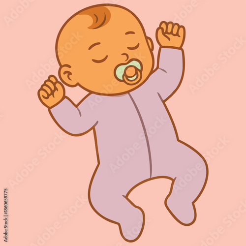 Adorable newborn baby sleeping peacefully on soft pillow