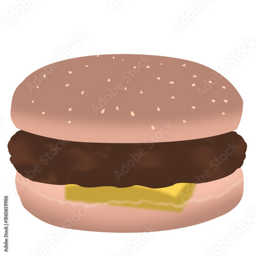 Vector art of a tasty burger steak