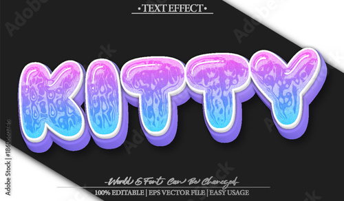 Kitty Cat Kitten Cute Playful Feline Adorable Text Effect Editable Alphabet