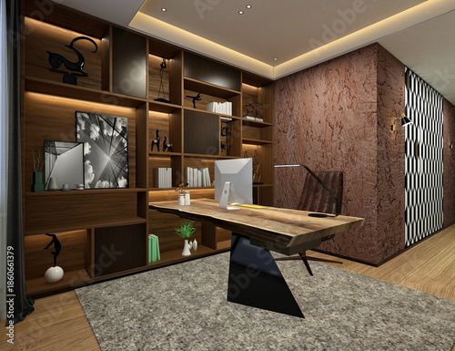 3d render working  office room