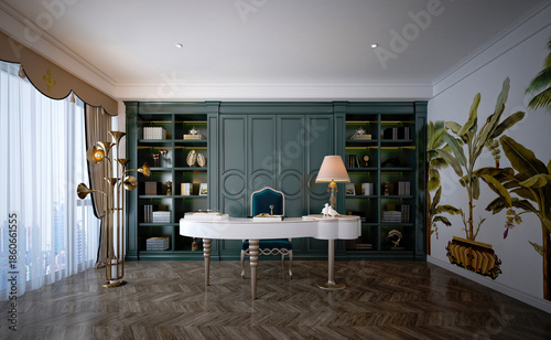 3d render working  office room