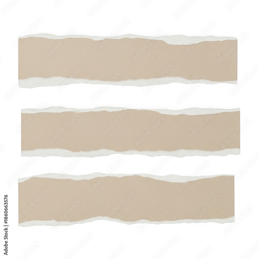 Fototapeta premium Torn paper strips isolated on transparent background