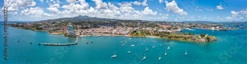 Wallpaper Mural Fort de France skyline panorama in Martinique, France. Fort de France is a commune and the capital city of Martinique, an overseas department and region of France located in the Caribbean. Torontodigital.ca