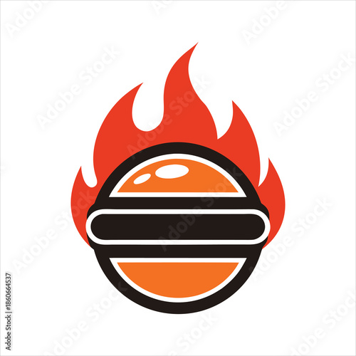 Fire Burger Restaurant Logo Template