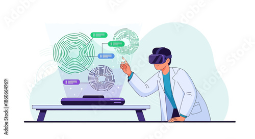 Futuristic innovation a scientist employing augmented reality for advanced research applications