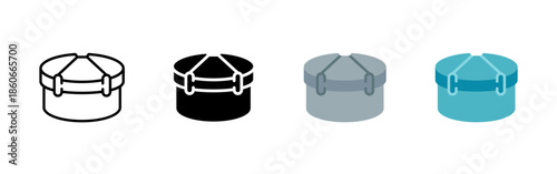 Lunchbox icon. Food container for school and office meals. Reusable lunch box for takeaway food, meal storage and daily nutrition. Portable food container illustration.