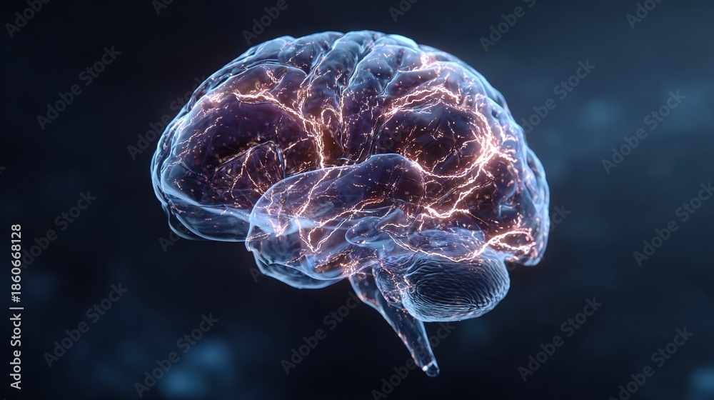 AI generated image of modern 3d human brain rendering visualizing ...