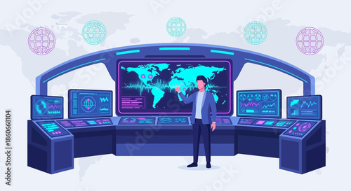 Global threat monitoring visual representation in a modern security control center